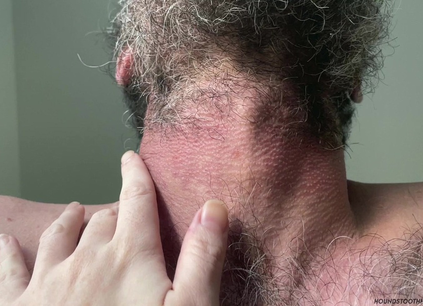 Closeup Neck And Beard Worship From Underneath Him