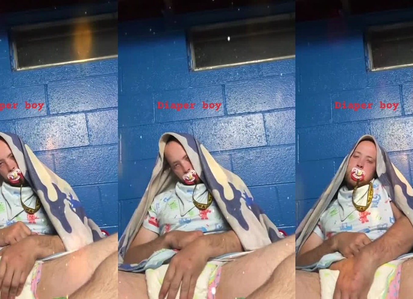 Diaper Boy Mickel Rubbing His Diapers