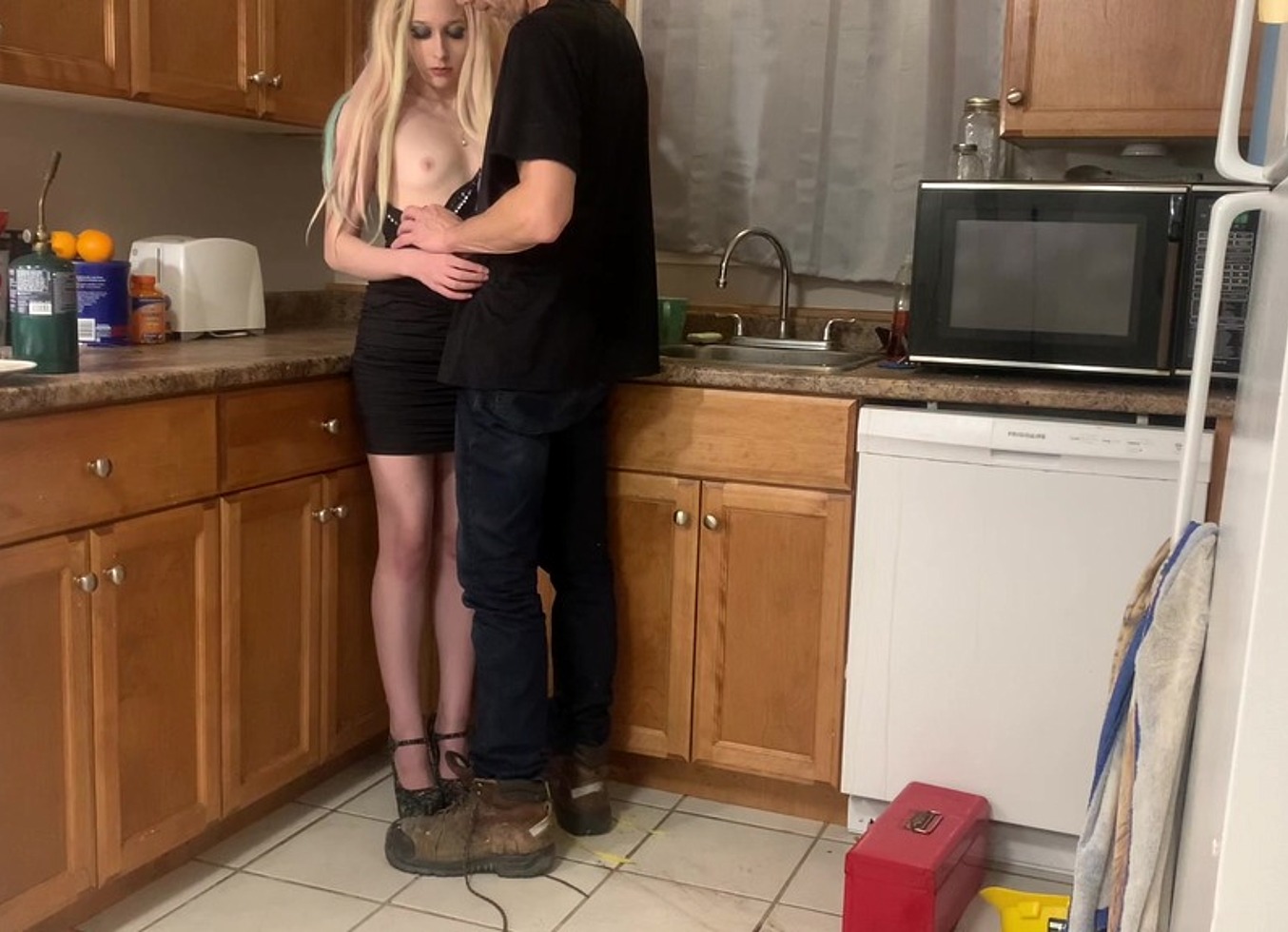 Dads Friend the Plumber Takes Teens Virginity on Prom Night