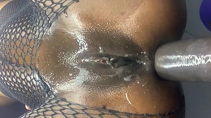 Having anal and pussy fucking on a standing
