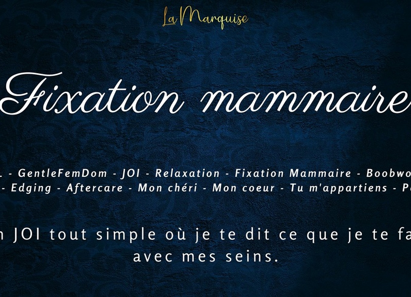 Fixation Mammaire - French Audio JOI Boobworshipping