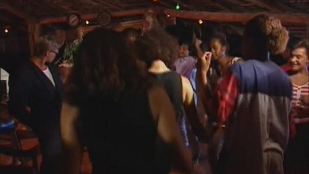 Nadine and Micaela, interracial anal threesome in a disco