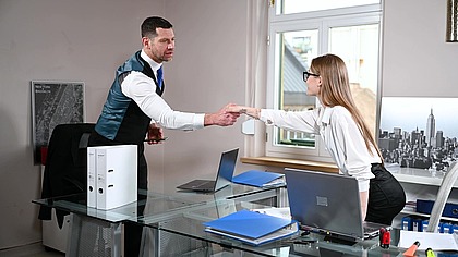 New Hire Tiffany Tatum Encourages Her Unseasoned Supervisor to Engage in Close Personal Interactions