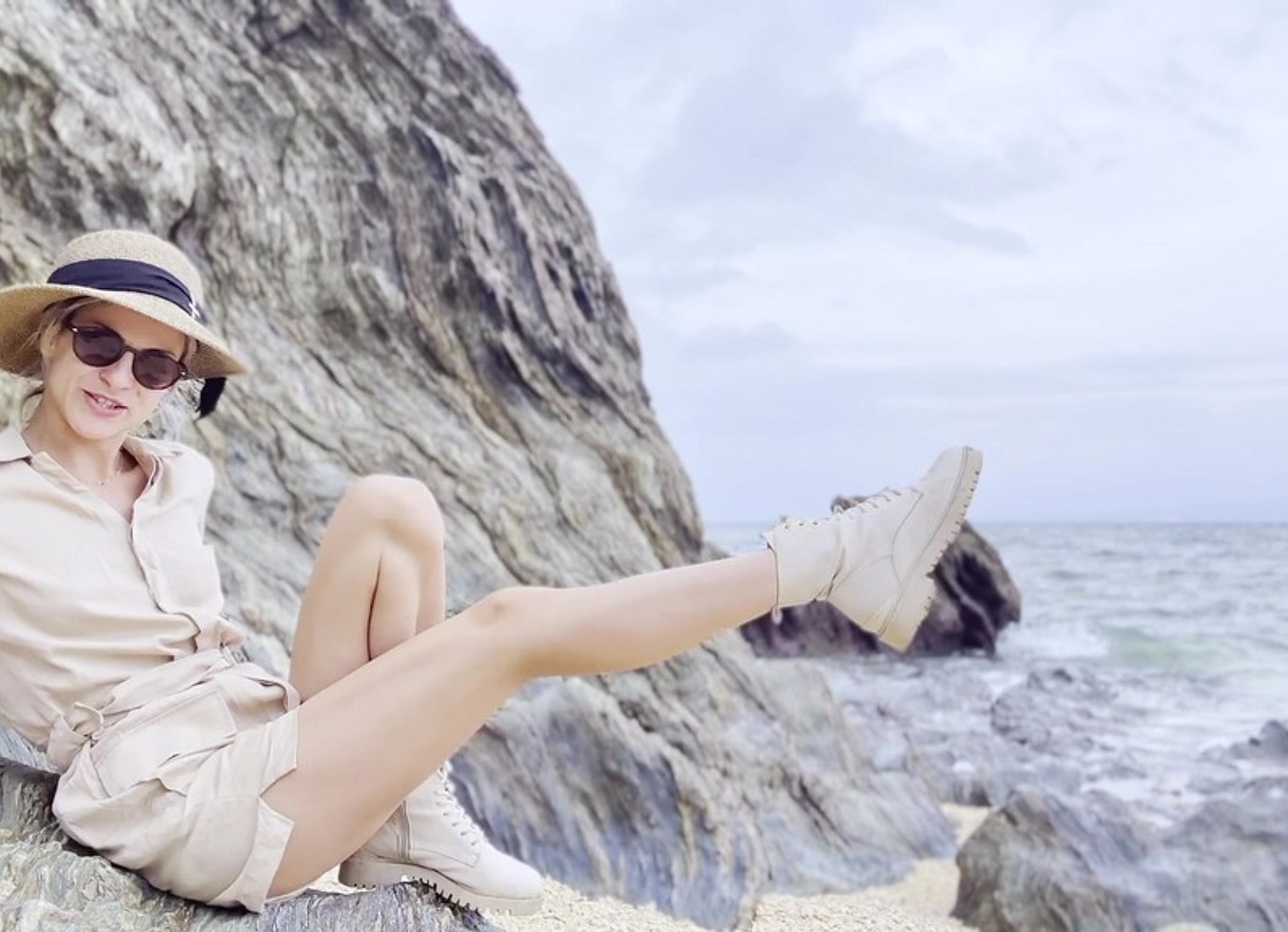 Eating Choco Cake On Diamond Blue Beach Sfw