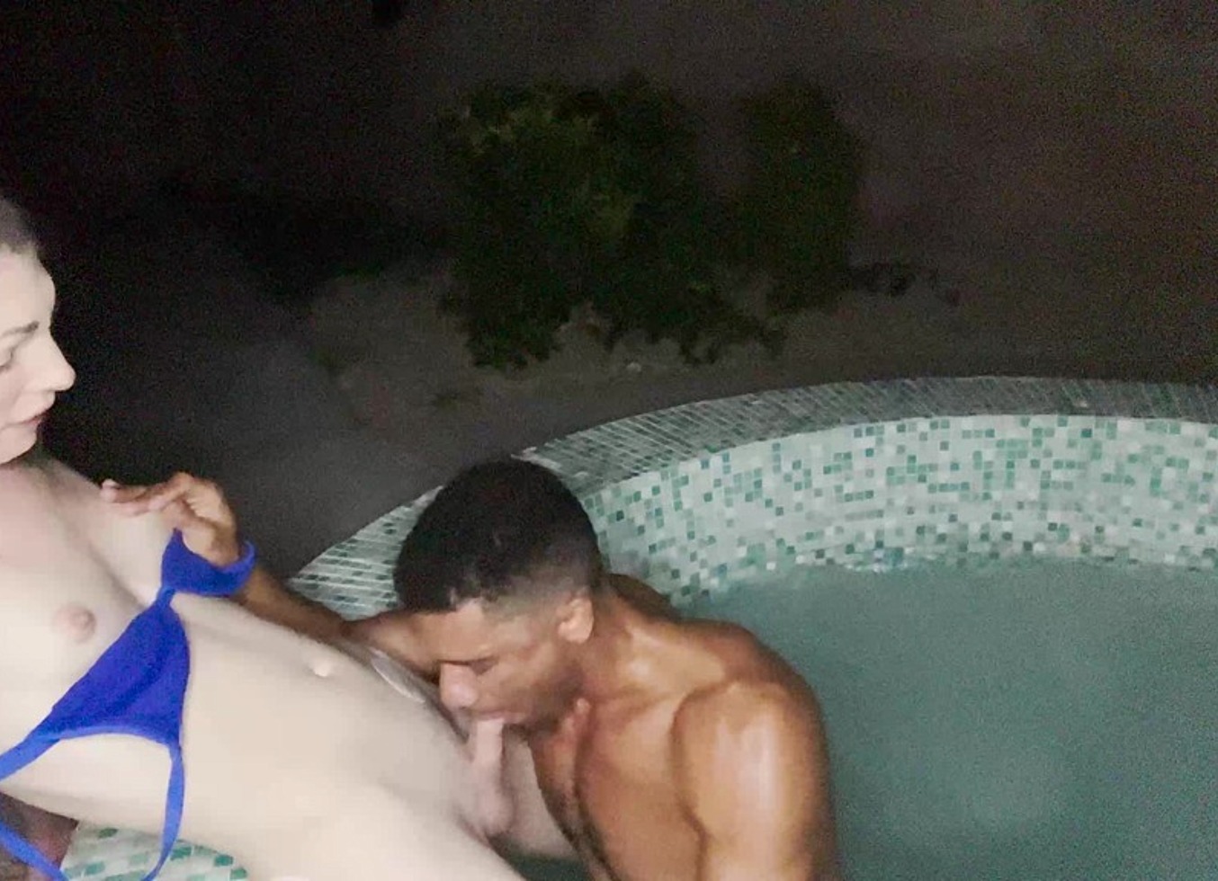 Petite Brunette Trans Girl Fucked Deep in Jacuzzi