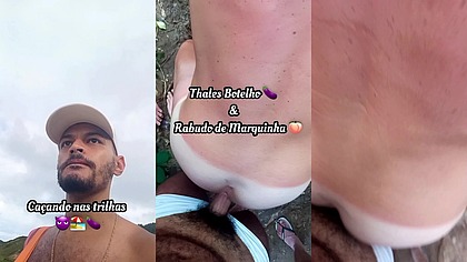 Fiz sexo com o cara do bundao grande de marquinha no meio da floresta - Foda completa