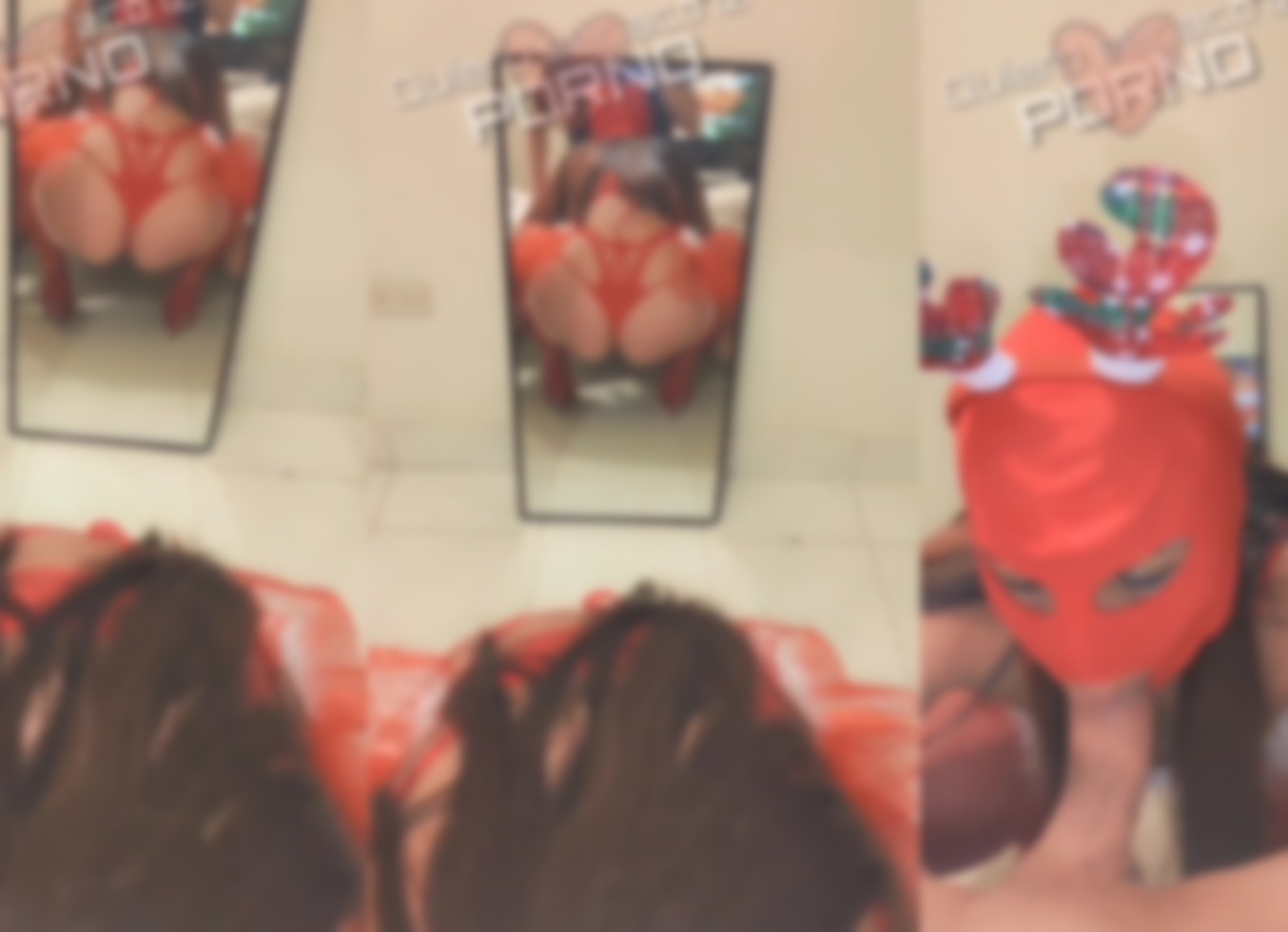 Linda Joven Se Disfraza En Navidad Y Esta Dispuesta Mamar