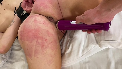 Spanking My Ass very Hard when I have All Magic Wand into my Pussy