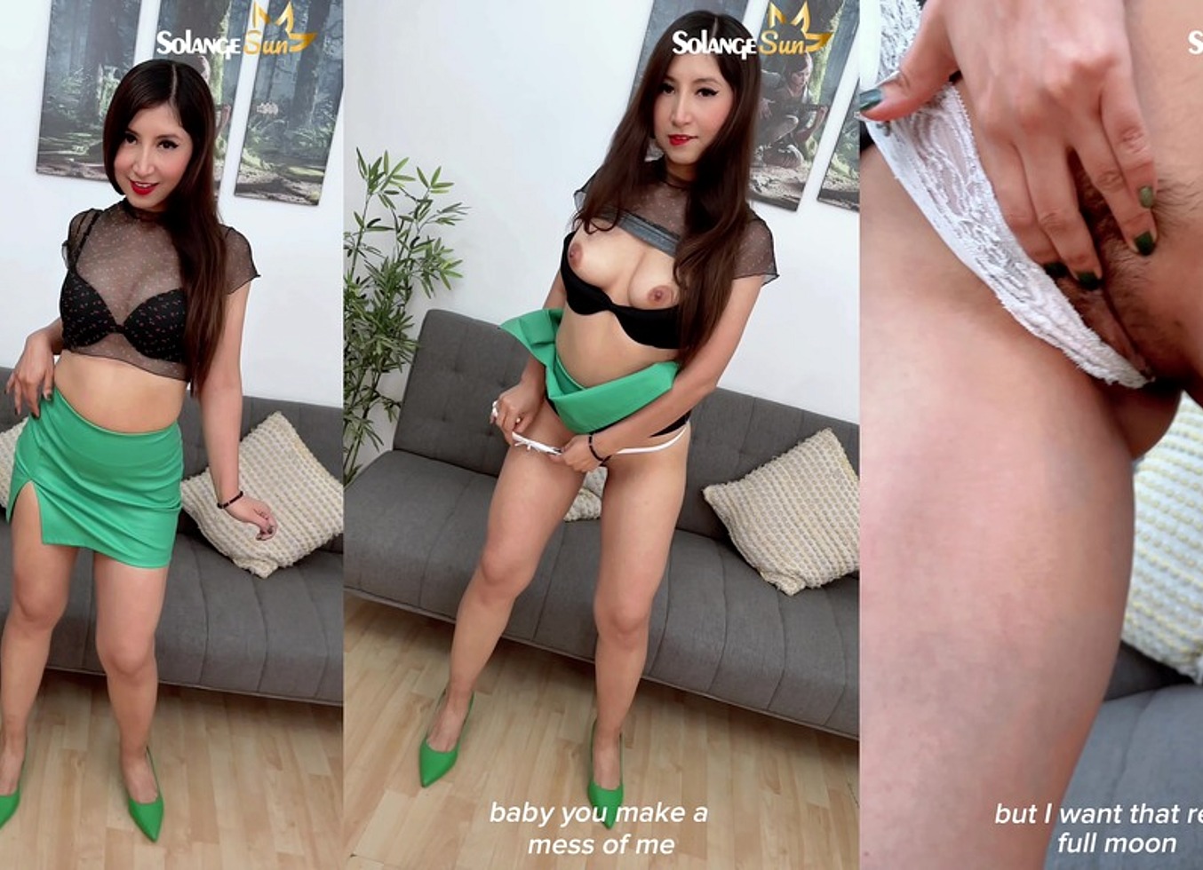 Sexy Dance Of Sexy Asian Girl, Hairy Pussy And Natural Tits