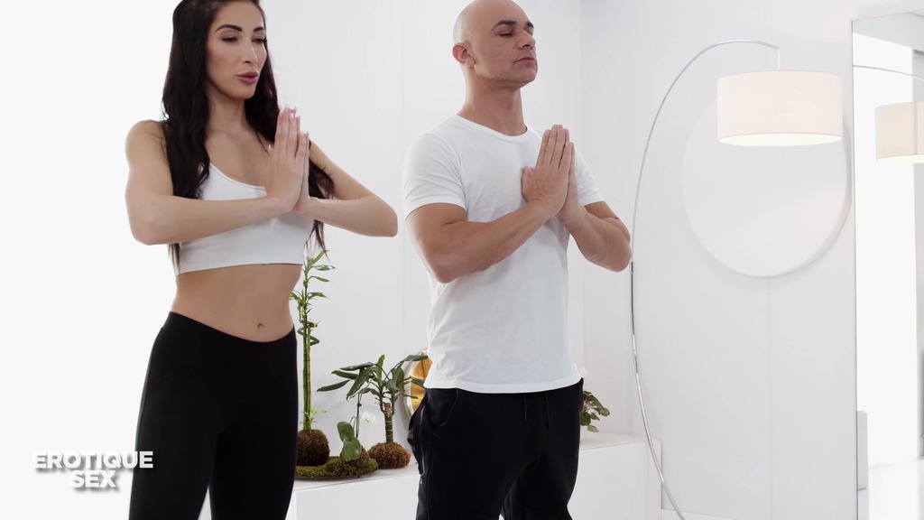 big tits yoga milf clea gaultier passionate sex with her trainer