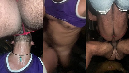 Seguranca safado usando calcinha de sua mulher afim de se sentir femea para outro macho.