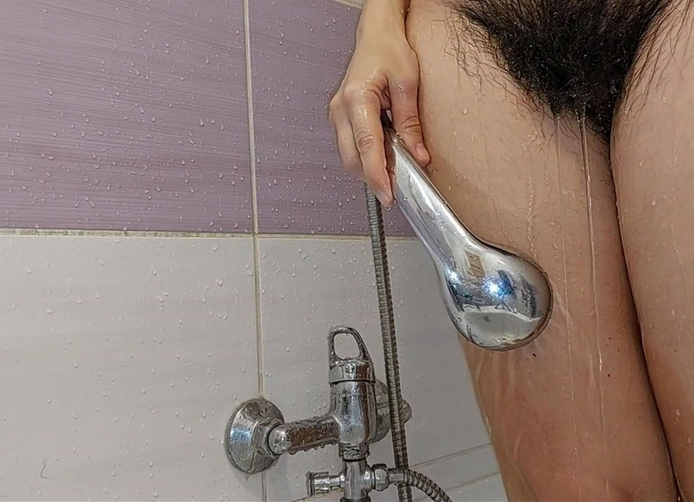 Hot Amateur MILF Soaps Her Extreme Pussy Bush And Showers It Off