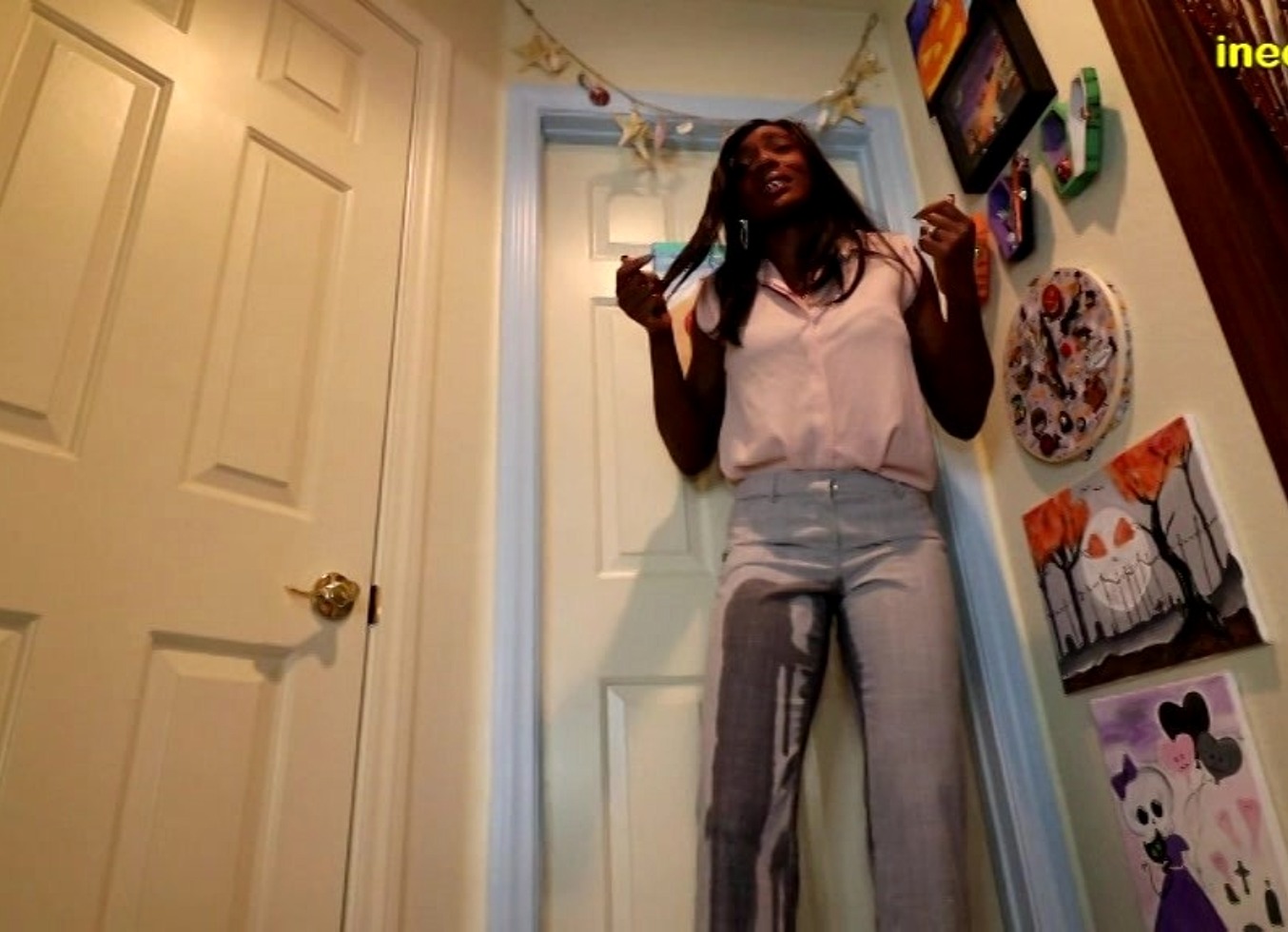 Paris Luv Outside The Bathroom Wetting Dress Pants