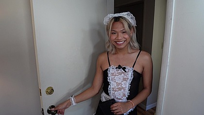 Brand New Asian Femboy Maid Lauren Carter Gets Full Nelson Fuck