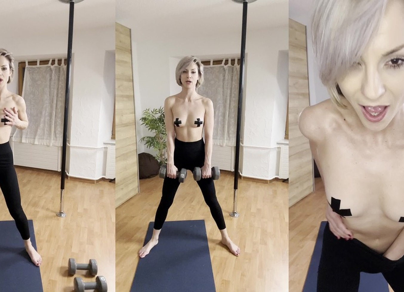 Naked Power Flexing with Miss Daisy Diamond
