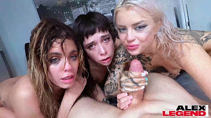 Inked Hoes Nova Flame, Nicole Saphire & Jesse Pony Share One Big Dick!