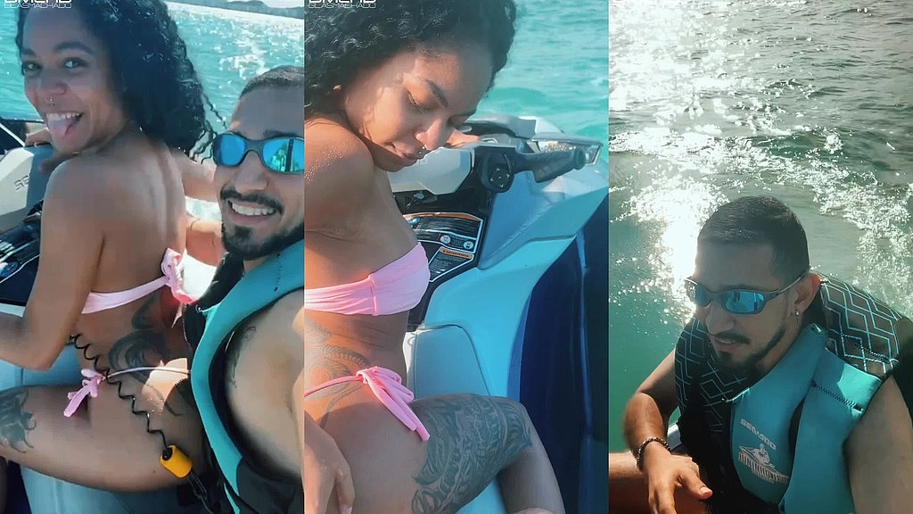 she left her husband on the beach to sleep with the jet ski instructor. (Douglas Machado, Mikaelli) she left her husband on the beach to sleep with the jet ski instructor. (Douglas Machado, Mikaelli)