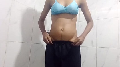 Indian Young Step-Sister caught wile bathing
