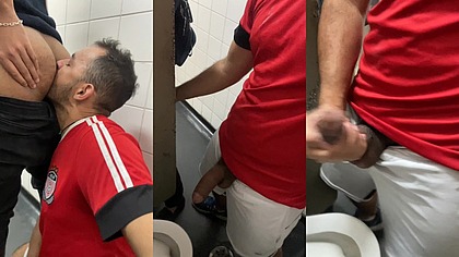 Anal foda-se no banheiro do club depois do futebol.