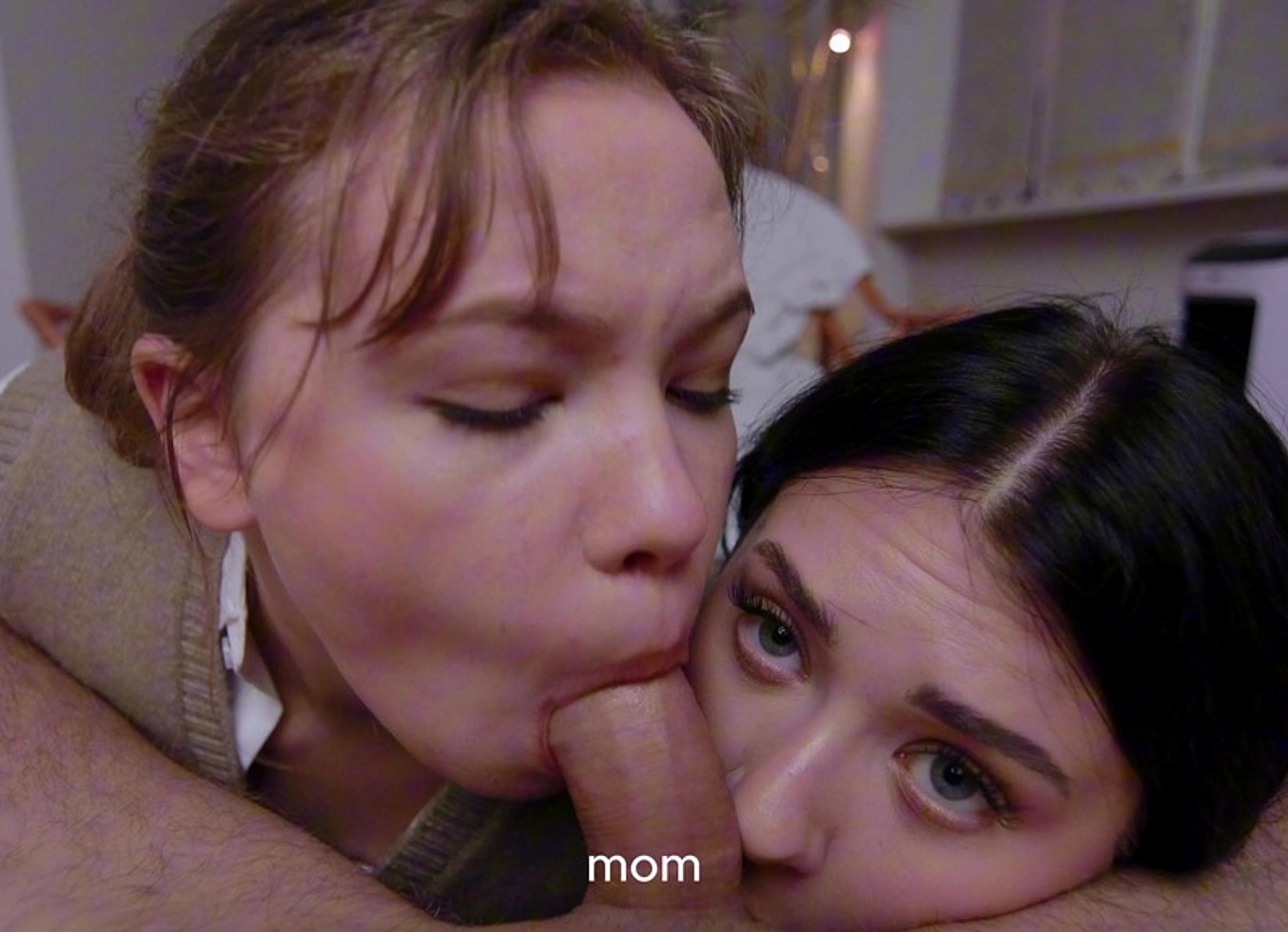 Wife Teaches College Girl To Pleasure Her Husband - Amazing Double Blowjob