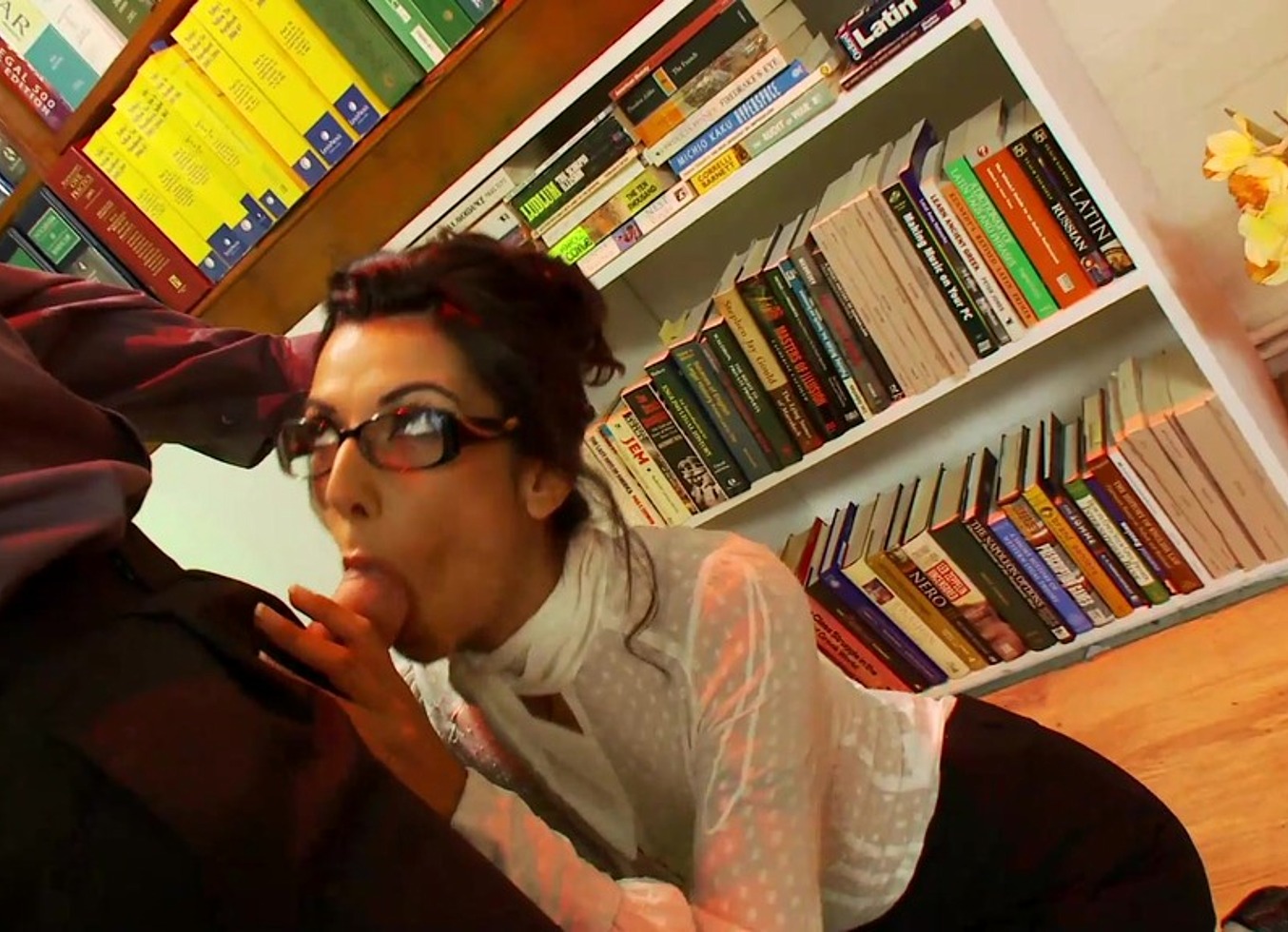 Bespectacled Brunette Lou Charmelle Gets Fucked In Lingerie