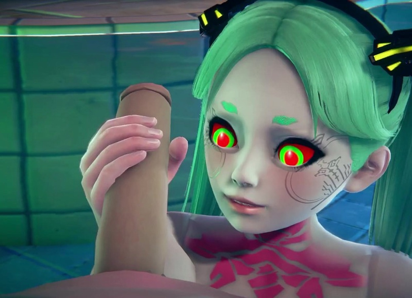 Rebecca Gives a Handjob in the Pool | Cyberpunk Edgerunners Hentai Parody