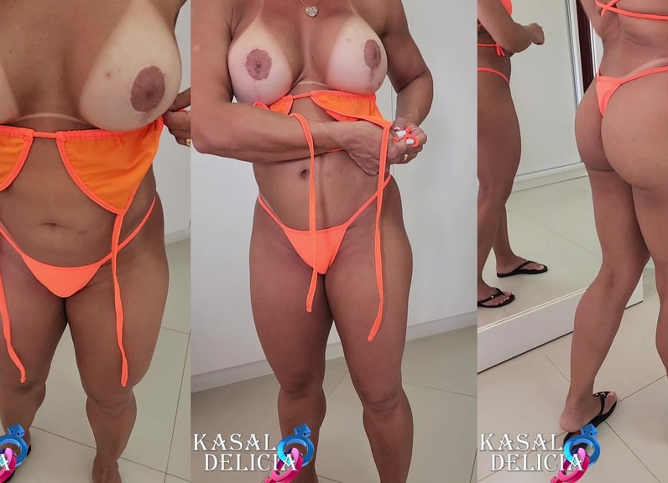 Loira Gostosa Colocando Seu Biquini Pra Se Exibir Gostoso Na Praia