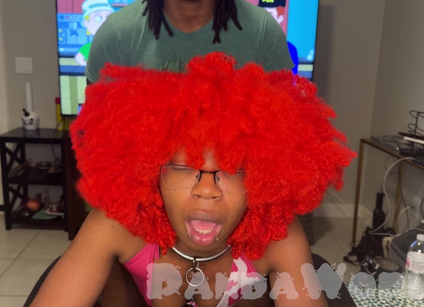 Ebony Redhead Doggy POV Creampie