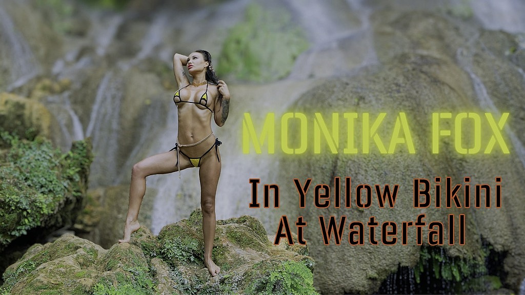 Моніка Фокс у жовтому бікіні біля водоспаду (Моніка Фокс) monika fox in yellow bikini at waterfall (Monika Fox)