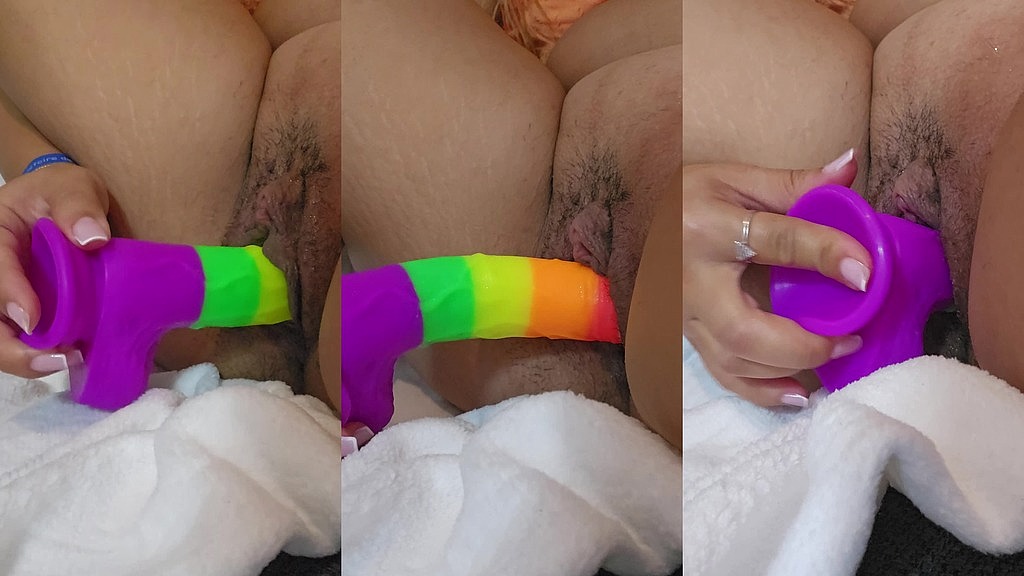 my rainbow dildo in my pussy (SweetArabic) my rainbow dildo in my pussy (SweetArabic)