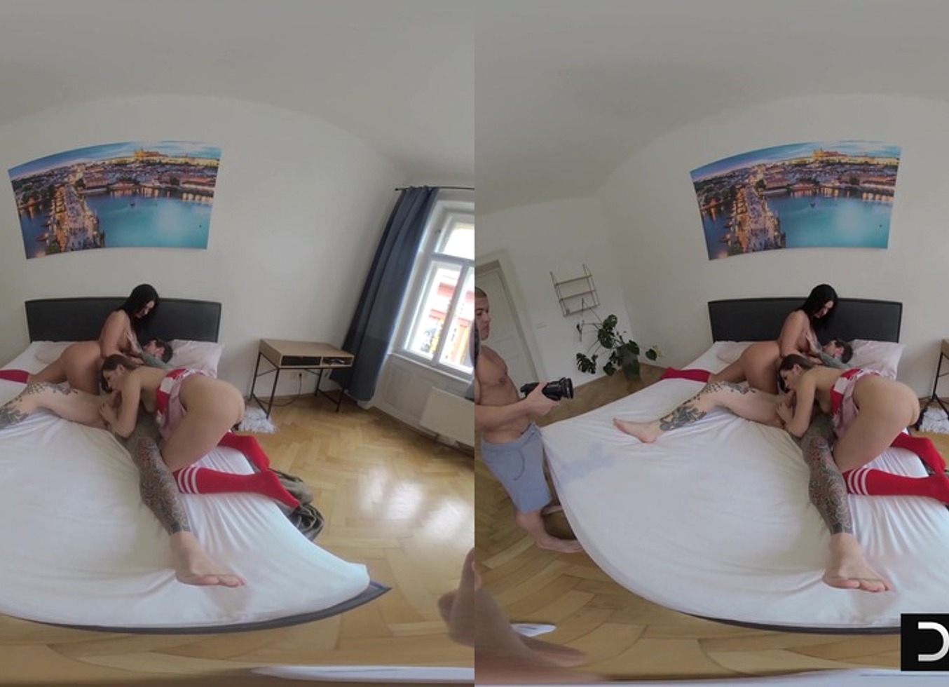 Serina Gomez & Katarina Rina VR Part Three - Behind The Scenes - Bubble Butt Cheerleaders Orgy W Old Frat Bros