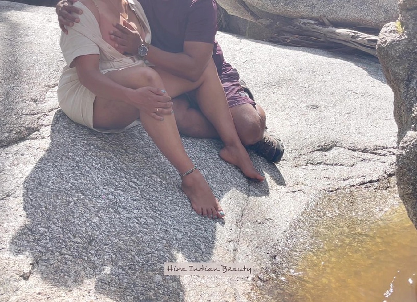 Voluptuous MILF Making Love By The River - Indian Lovers - Public Outdoor Romance - Liplock Kissing, Boobs Press