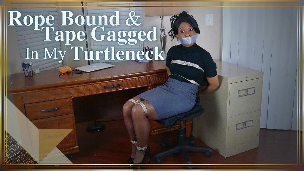 rope bound & tape gagged in my turtleneck (Cupcake SinClair) rope bound & tape gagged in my turtleneck (Cupcake SinClair)