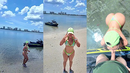 Sucking & Fucking my Jetski Instructor's Dick on the Beach