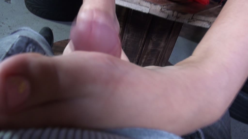 boner massage: brunette gives footjob after crazy party (Thomas Stone, Meg Magic)