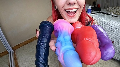 My Anal Ride, with my 4 Different Dildos, which do you prefer, the big one or the huge one?