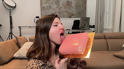 Sensual solo cack sucking and licking