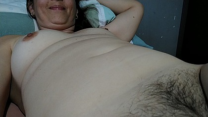 Watch this wife touching her naked body.