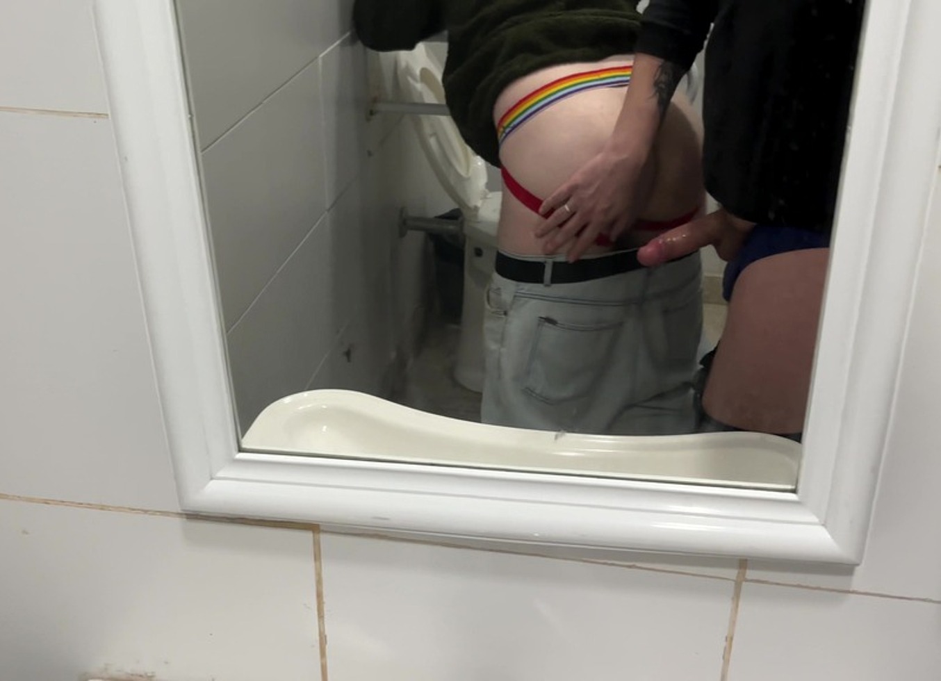 (4K) Public Toilet Cock Worship Turned Brutal