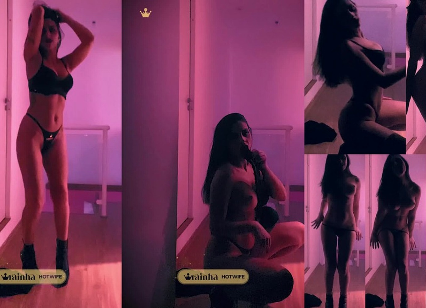 Gostosa Da Rainha Hotwife Faz Strip-Tease Com Lingerie Sexy Mostrando Seus Grandes Peitos Perfeitos