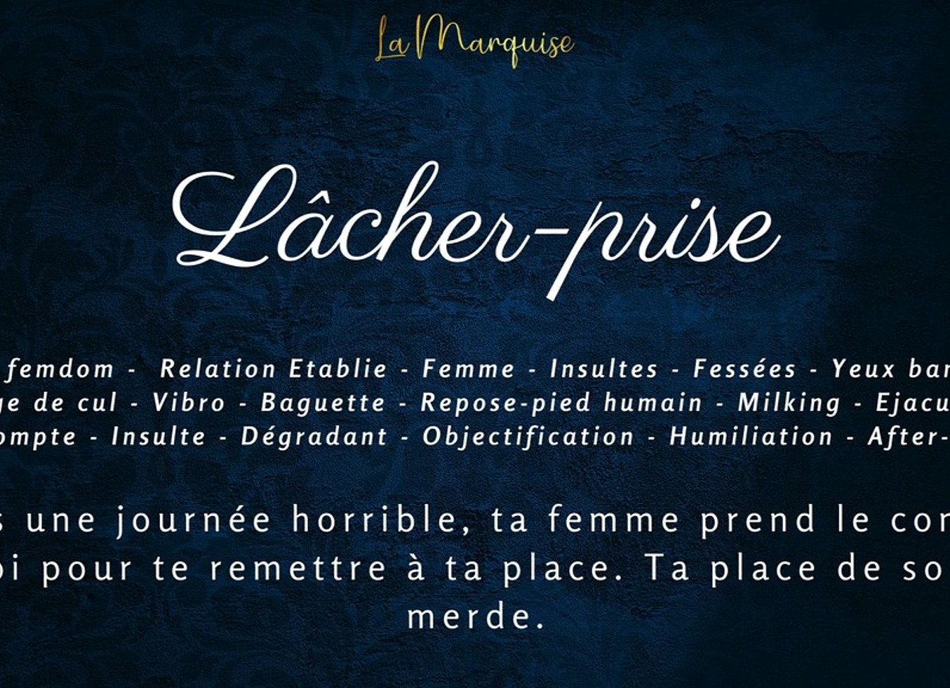 Lacher-Prise - French Audio Femdom Anal Milking