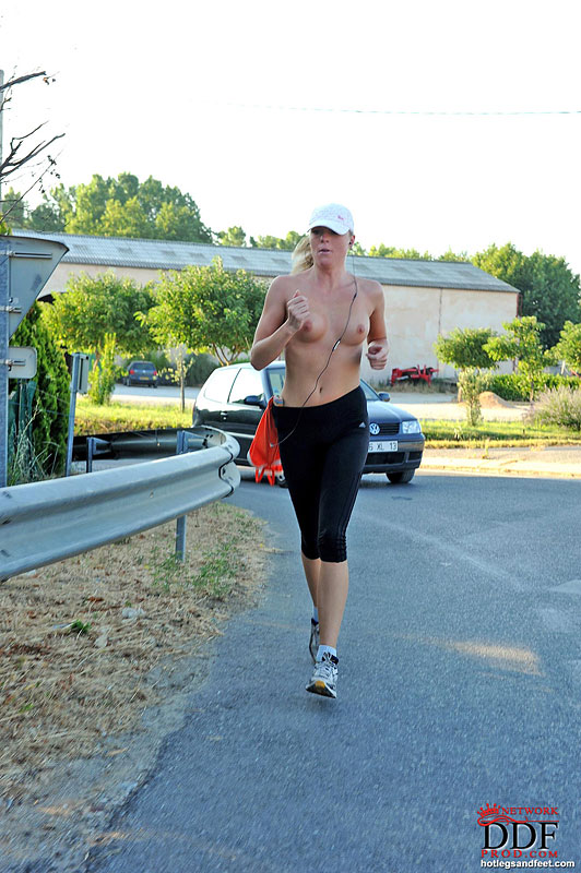 Running with her shapely legs! #5