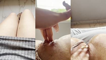 Perverted college girl fucking her pussy thinking about her stepfather