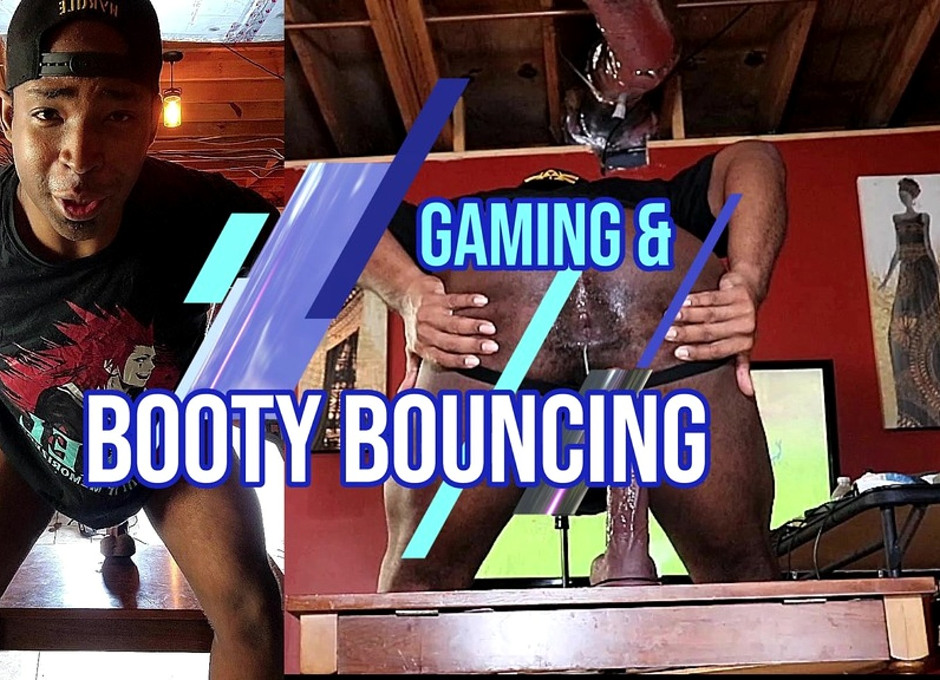 Big Booty Jock Gapping & Bouncing Ass While Playing The Game