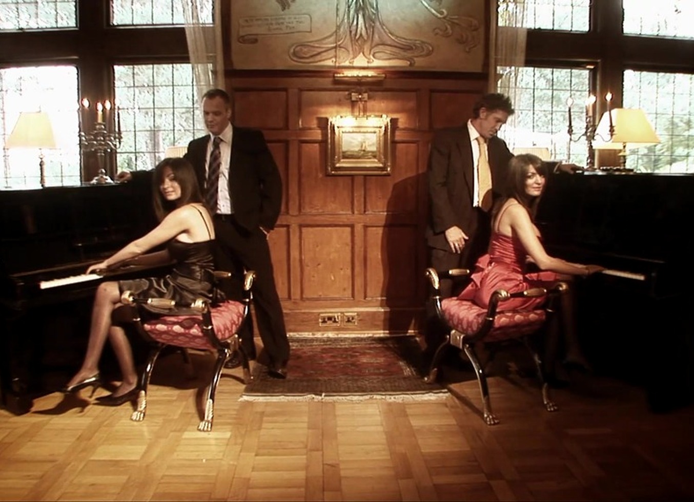 Lounge Pianist Sisters Kit Lee And Kat Lee Share Cocks During A Taboo Foursome