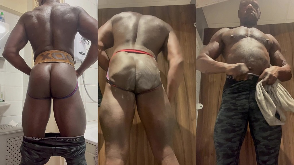 muscle butt gym tights stip shower & cream (Brody Richardson) muscle butt gym tights stip shower & cream (Brody Richardson)