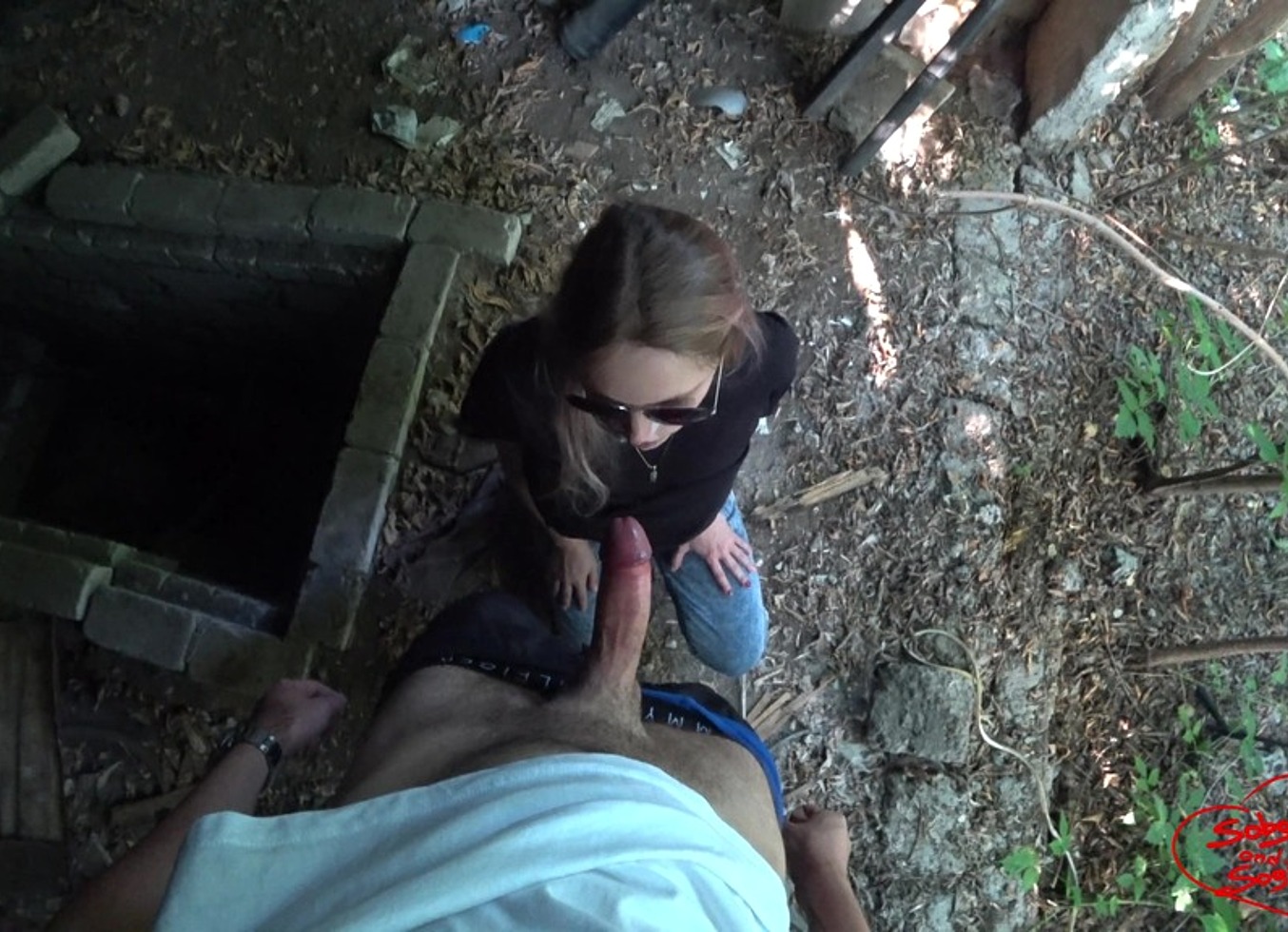 Thug-Girl Sucks Cock and Eats Cum Outdoor - Soboyandsogirl