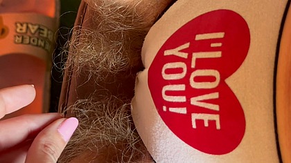 Feet and hairy bush in cute panties closeup