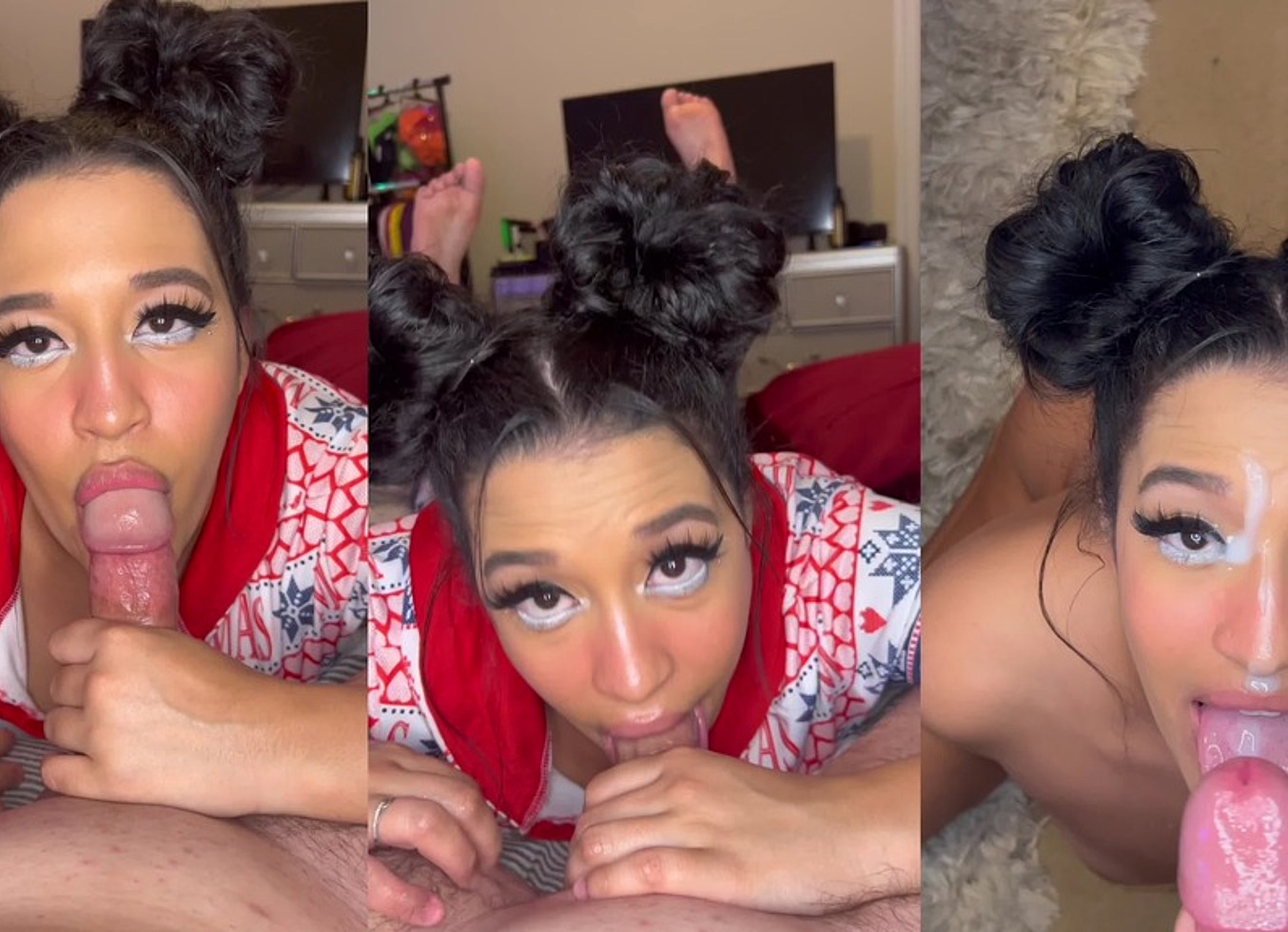 I've Been Naughty All Year: Sloppy Christmas Blowjob And Facial