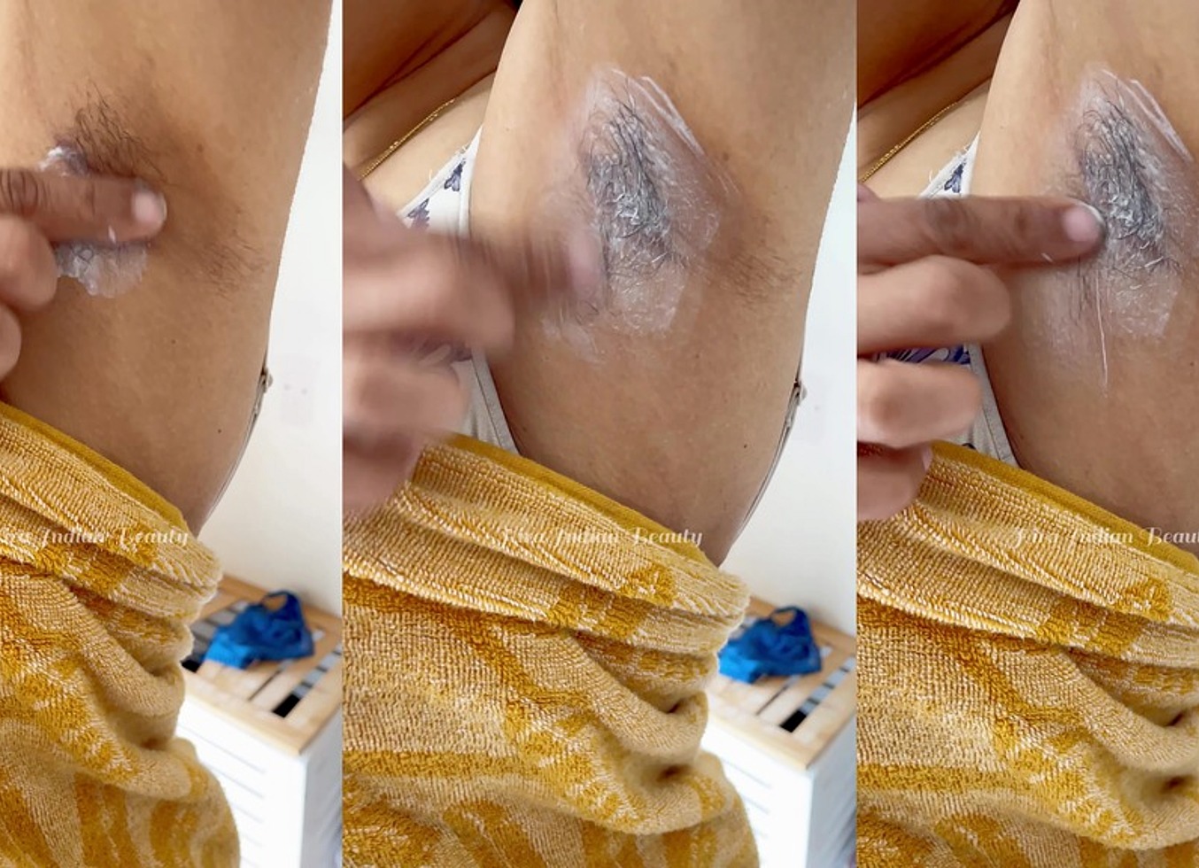 For Armpit Fetish Lovers - Applying Lotion On Hairy Armpit - Hira Indian Beauty